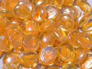 Clear Gems with Orange Cat's Eye
